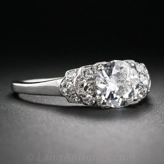 1.02 Carat H -VS2 Diamond Art Deco Engagement Ring