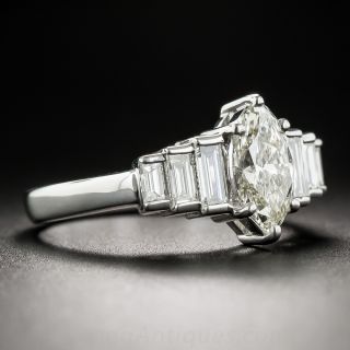1.02 Carat Marquise Diamond Platinum Ring - GIA