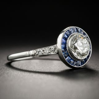 1.02 Diamond and Sapphire Halo Ring - GIA K SI1