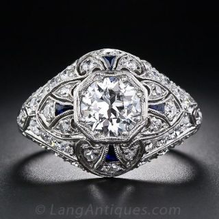 1.03 Carat Art Deco Diamond Dome Ring