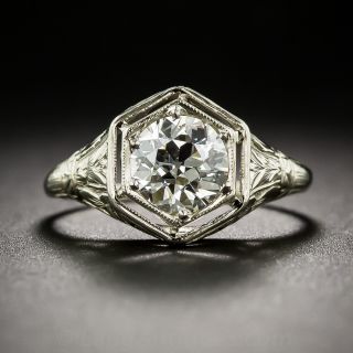 1.03 Carat Art Deco Diamond Engagement Ring - GIA K/VS2
