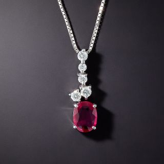 1.03 Carat Burma Ruby and Diamond Drop - 4