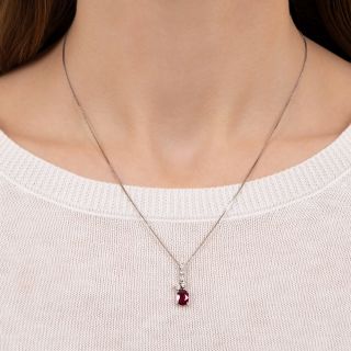 1.03 Carat Burma Ruby and Diamond Drop