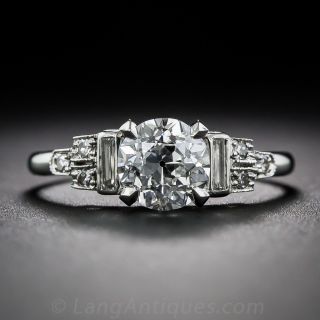 1.03 Carat Diamond Art Deco Engagement Ring - GIA E/SI2 - 2