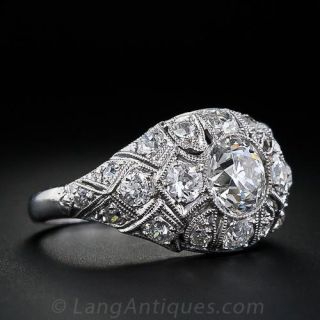 1.03 Carat Diamond Platinum  Antique Ring
