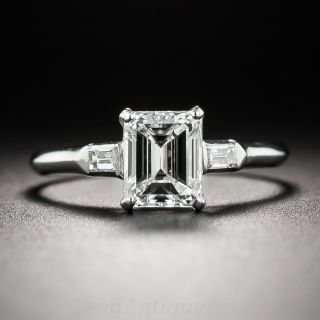 1.03 Carat Emerald-Cut Diamond Ring - GIA F VS2 by Maurice Tishman 
