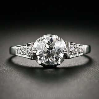 1.04 Art Deco Diamond Engagement Ring - 2