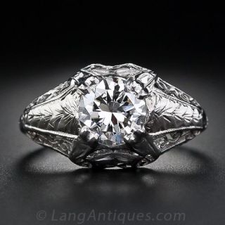 1.04 Carat Antique Diamond Engagement Ring