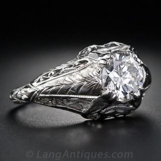 1.04 Carat Antique Diamond Engagement Ring