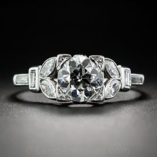 1.04 Carat Diamond Art Deco Engagement Ring
