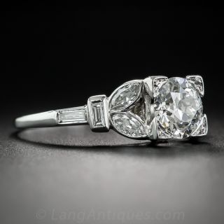 1.04 Carat Diamond Art Deco Engagement Ring