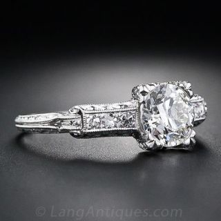1.04 Carat Diamond Art Deco Engagement Ring