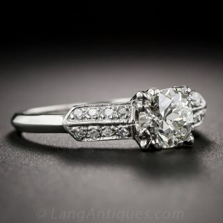 1.04 Carat Diamond Platinum Art Deco Ring