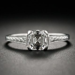 1.04 Carat GIA H-VVS1 Asscher-Cut Diamond Ring