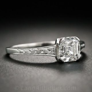 1.04 Carat GIA H-VVS1 Asscher-Cut Diamond Ring