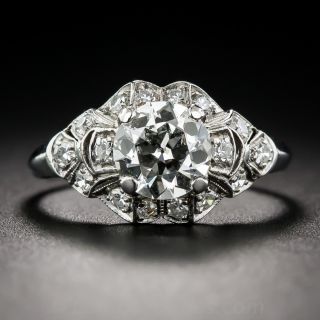 1.04 Carat Platinum and Diamond Art Deco Engagement Ring 