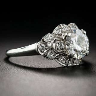 1.04 Carat Platinum and Diamond Art Deco Engagement Ring 