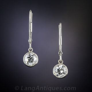 1.04 Carat Platinum and Diamond Earrings