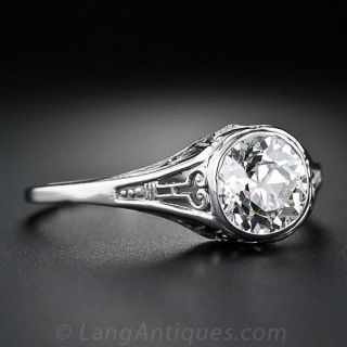 1.05 Carat Antique Diamond Solitaire Engagement Ring
