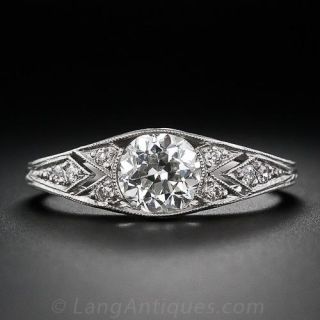 1.05 Carat Art Deco Diamond Engagement Ring