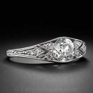 1.05 Carat Art Deco Diamond Engagement Ring