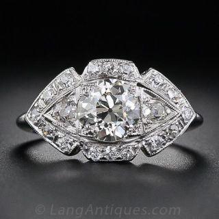 1.05 Carat Art Deco Diamond Engagement Ring