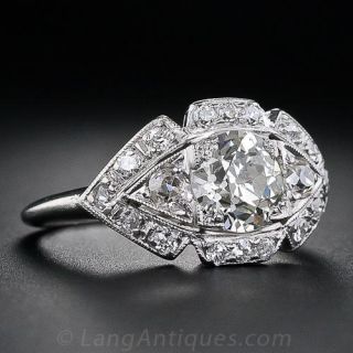 1.05 Carat Art Deco Diamond Engagement Ring