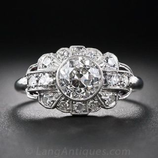 1.05 Carat Art Deco Diamond Engagement Ring - 1