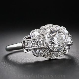 1.05 Carat Art Deco Diamond Engagement Ring