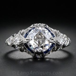 1.05 Carat Diamond Art Deco Engagement  Diamond Ring
