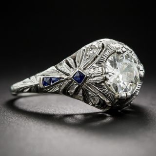 1.05 Carat Diamond Art Deco Engagement Ring