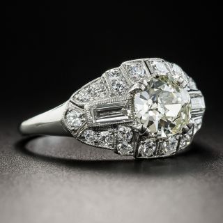 1.05 Carat Diamond Art Deco Engagement Ring - GIA 