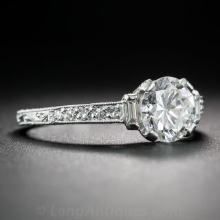 1.05 Carat Diamond Art Deco-Style Engagement Ring GIA G/SI1