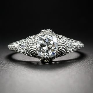 1.05 Carat Diamond Edwardian Engagement Ring GIA H/VS2
