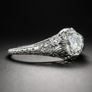 1.05 Carat Diamond Edwardian Engagement Ring GIA H/VS2