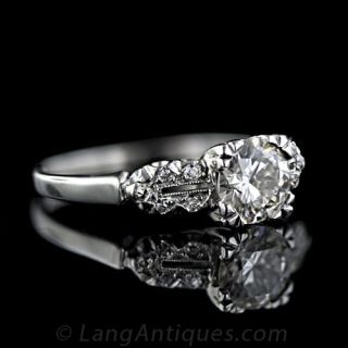 1.05 Carat Diamond Engagement Ring, Circa 1950's