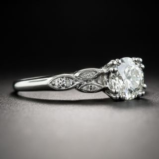 1.05 Carat Diamond Platinum Vintage Engagement Ring - GIA K VS1
