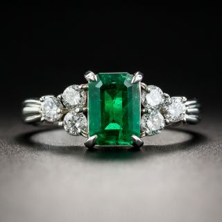 1.05 Carat Emerald and Diamond Ring 
