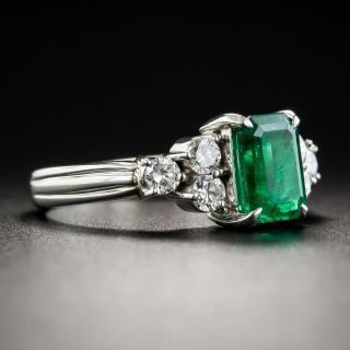 1.05 Carat Emerald and Diamond Ring 