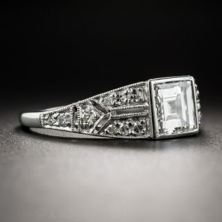 1.05 Carat Square-Cut Diamond Art Deco Engagement Ring