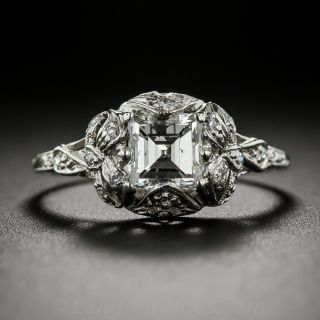 1.05 Carat Square Diamond Edwardian Engagement Ring