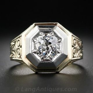 1.06 Carat Diamond Unisex Vintage Diamond Ring