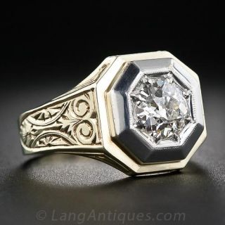 1.06 Carat Diamond Unisex Vintage Diamond Ring