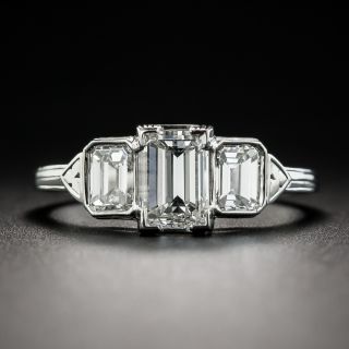 1.06 Carat Emerald-Cut Diamond Three-Stone Ring - GIA E VS1 - 1