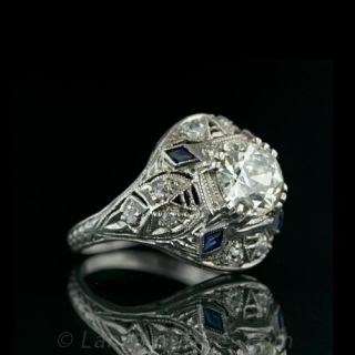 1.06 Carat Original Art Deco Engagement Ring in Platinum