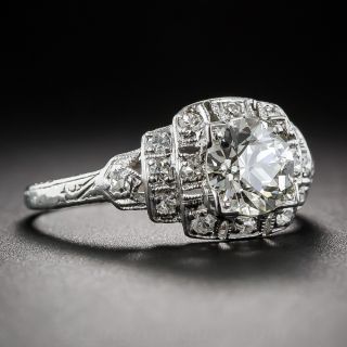 1.06 ct. Art Deco Platinum and Diamond Engagement Ring