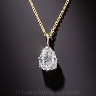 1.07 Carat Antique Pear Shape Diamond Drop