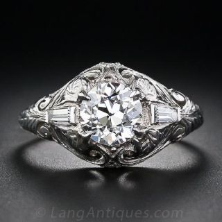 1.07 Carat Art Deco Diamond Ring