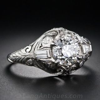 1.07 Carat Art Deco Diamond Ring