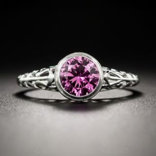 1.07 Carat Pink Sapphire Art Deco Ring